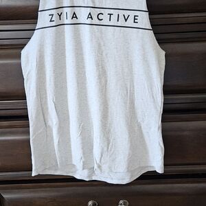 ZYIA Active White Cotton Blend Top